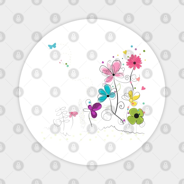 Spring time abstract flowers Magnet by GULSENGUNEL